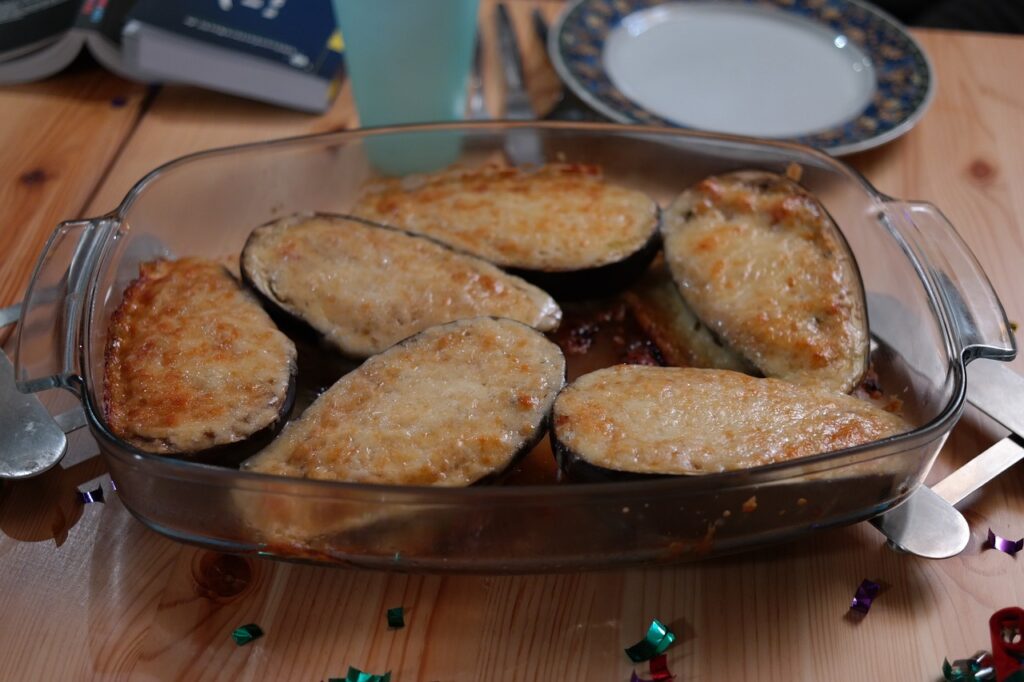 Berenjenas rellenas a los 3 quesos con Thermomix